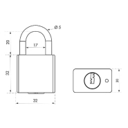 Cadenas à clé Rinox 30mm - Anse inox - 4 clés réversibles - Thirard_2
