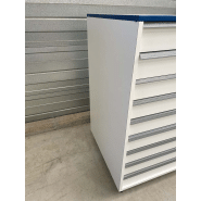 Meuble d'occasion de laboratoire avec 9 tiroirs - sur pieds métal - ATEX - référence P21091149_2