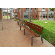 Banc public Delta XXI UM363W - robuste avec piètement en fonte ductile, traitement Ferrus et lattes en bois tropical_2