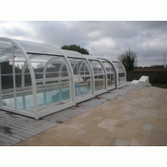 Abri piscine haut télescopique manuel en aluminium - manipulation facile - ouverture centrale_2