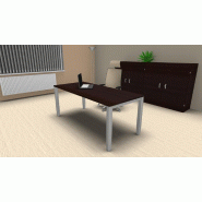 Bureau individuel Tempo réglable en hauteur. - Argent Ral 9006, 120, Wenge_0
