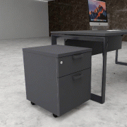 Caisson mobile avec tiroir pour dossiers suspendus - Mobel Linea - Gris anthracite, Gris anthracite_2