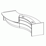Comptoir d'accueil Valde forme vague avec accès PMR - MDD - Vert brillant, Gauche_2