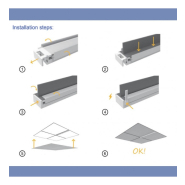 Pack de 2 barres lumineuses LED 28W - Réf DALREG18 - Installation facile pour plafonds techniques 60x60_2