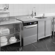 Plonge avec passage lave-vaisselle 140 x 70cm et placard - cuve à droite l60 x p50 x h30 cm_2