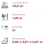 Toboggan en acier inoxydable et PEHD pour aire de jeux - Référence BT11320 - Conforme EN1176_2