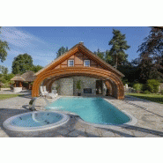 Abri piscine haut adossé / télescopique / motorisé / en bois_2