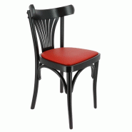 Chaise bois New Orleans assise simili rouge - ROUGE_2