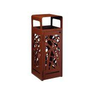 Corbeille à poser ou à fixer 110L CYBEL - Référence 59300/59330 - Effet corten mat texturé - Fabrication française - Métal ajouré - Anti-nuisibles avec cendrier_3