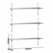 Etagères murales en inox 3 niveaux Profondeur 400 mm - 1800_2