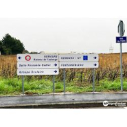 Signalétique bi-mâts directionnelle WP Signalisation - aluminium anodisé naturel Ø 90 mm_2