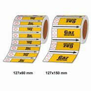 Étiquettes adhésives de Marqueur de tuyauterie Gaz_2