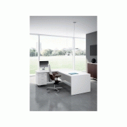 Bureau de direction T45 - Quadrifoglio - Plateau anti-rayures et pieds panneaux avec caisson 3 tiroirs_2