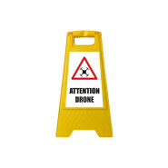 Chevalet de signalisation 'DRONE' (fond blanc) - Lot de 3 - Référence : BCS-YELLOW-DRONE-BX3_2