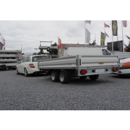 Remorque plateau Humbaur HT 203121 / HT 253121 - 2 essieux, ridelles alu, roues dessous_2