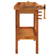 Vidaxl établi avec tiroir et étaux 124x52x83 cm bois massif d'acacia 153320_2
