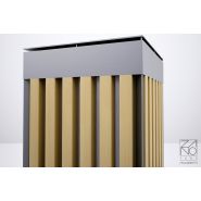 Poubelle publique Argo 03.066.Sn - Zano - 70L - Acier noir ou inoxydable et lattes en bois_2