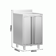 Meuble inox pour machine à café - 600 x 600 mm - 2 portes battantes_2