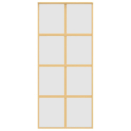 Vidaxl porte coulissante doré 90x205 cm verre esg dépoli et aluminium 155188_2