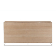 Buffet Mounie 4 portes - Motifs chevron naturel clair - Pieds métal blanc - Style industriel_2