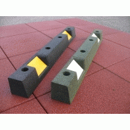 Butée de parking en caoutchouc recyclé - Bande réfléchissante - Noir ou vert avec bande blanche ou jaune_2