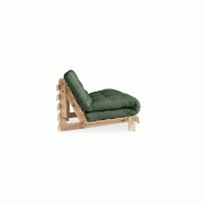 Canapé convertible futon ROOTS - pin naturel - coloris vert olive - couchage 140x200 cm - design scandinave et japonais_2