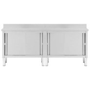Vidaxl tables avec portes coulissantes 2 pcs 200x50x(95-97) cm inox 3055902_2