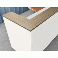 Banque d'accueil Delta First bicolore 1 personne - Mobel Linea - 144, Blanc/ chêne veiné_2