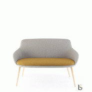 Canapé d'accueil Eneka bois - Sokoa - Gris/Jaune_2