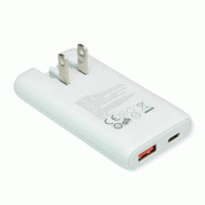VALUE Chargeur USB, 2 ports type A+C, 65W, prise euro / US_2