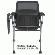 Chaise empilable anny sur roulettes, assise relevable_2