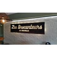 Enseigne lettres découpées  en pochoir Dibond lumineux rétroéclairé - Argent_2