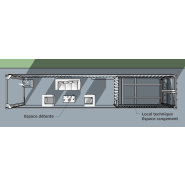 Pool house Kub 2 - espace terrasse et stockage pour local technique piscine - container 40 pieds contemporain_2