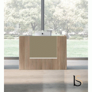 Borne d'accueil compacte Z2, ton bois 1 personne - Officity - 166, Beige, Orme_0
