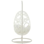 Fauteuil suspendu VANA - Aluminium et roseau blanc - Intérieur/extérieur - Bohème chic - Capacité 125 kg_2