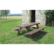 Table pique-nique 100% plastique recyclé - ISOLA - 180 ou 200 cm - Référence FGB10200 - Accessibilité PMR_2