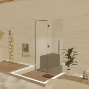 Hammam kit de construction cabine de douche avec paroi vitrée à carreler 120 x 120 - Générateur vapeur inclus_2