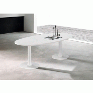 Table de réunion ovale Meeting - Quadrifoglio. - Blanc 9010, 240, Hêtre_2