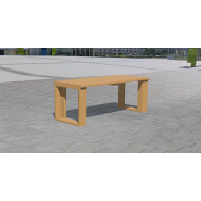 Table de pique-nique avec ou sans banc - Bois Classe IV ou plastique recyclé - Référence MUB23 - Longueur 2m, version PMR en option_2