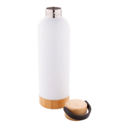 Thermos - Bouteille isotherme double paroi en acier inoxydable avec couvercle et base en bambou - 500 ml_2
