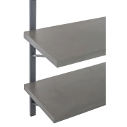 Étagère murale RIGZ - 5 planches en bois et métal gris - Design moderne - L121 x H190 x P40 cm_2