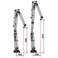 Grue auxiliaire avec bras télescopique et tuyaux intégrés
