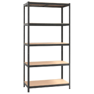Vidaxl étagère à 5 niveaux 2 pcs gris acier et bois ingénierie 3154204_2