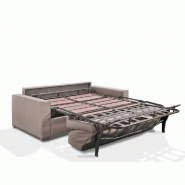 Canapé convertible express Premium 160 cm - sommier à lattes Renatonisi - matelas Bultex Tweed taupe_2