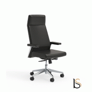 Fauteuil de direction Teos - Mobel Linea - cuir noir, Démonté_2