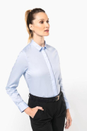 Chemise twill manches longues femme - Réf: PK507 - tissu 100% coton, entretien facile, boutons en nacre_2