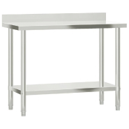 Vidaxl table de travail de cuisine avec étagère 110x55x120 cm inox 3208900_2