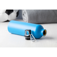 Gourde en aluminium - finition mat - contenance 750 ml - couleur bleu - avec attache mousqueton_2