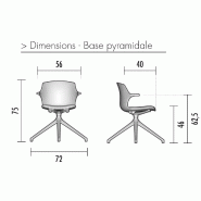 Chaise de conférence Frill - Mobel Linea. - Gris_2