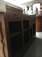 Comptoir n°106 - Chêne massif - Ancien restauré avec dessus en étain alimentaire et bordure n°5_2